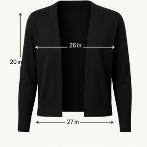 Danibe Black Open-Front Cardigan – XXL‎